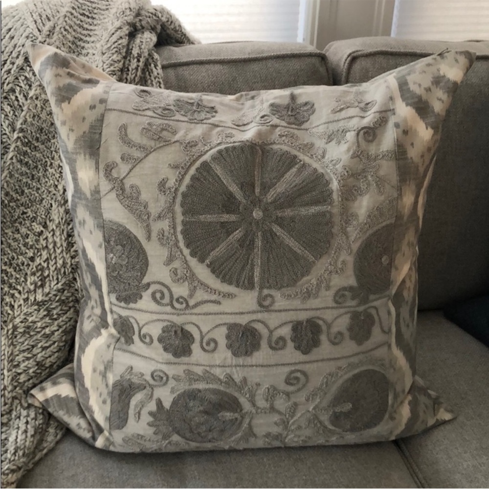 Pottery Barn Carmine Embroidered Pillow Cover